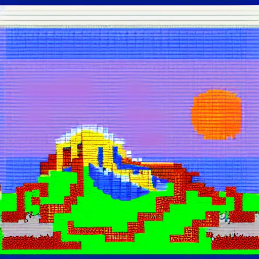 Prompt: pixel art landscape