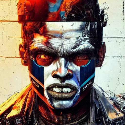 Image similar to a portrait of a monster by sandra chevrier, detailed render, epic composition, cybernetics, 4 k realistic, cryengine, realistic shaded lighting, sharp focus, masterpiece, by matteo scalera, gary montalbano, peter elson in the style of the tokyo ghost comic