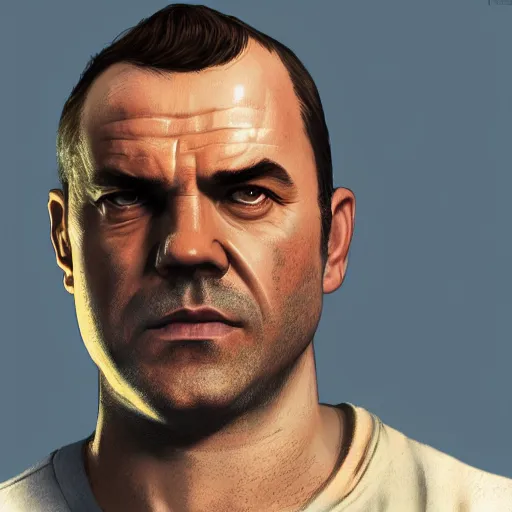 Prompt: a well designed portrait of trevor from gta v, detailed, realistic, sketch style, artstation, greg rutkowski, 8 k resolution.