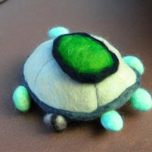 Image similar to a needle felted turtle, needle felting art.