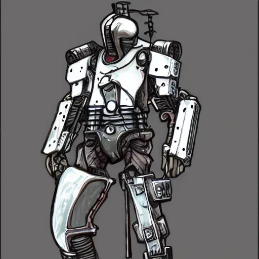 Prompt: Cyberpunk D&D Warforged