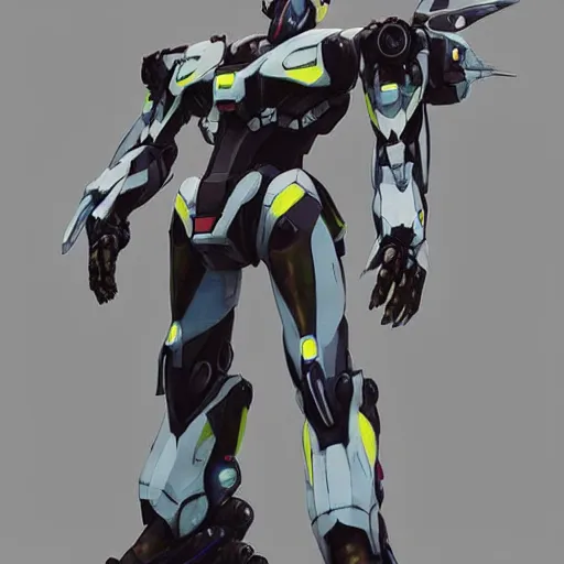 Image similar to concept mecha suit from anthem video game, by vitaly bulgarov, by yoji shinkawa, by joss nizzi, by shoji kawamori, bioware, mecha, deviantart, artstation, render, unreal engine