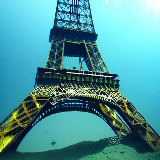 Prompt: theieiffel tower underwater, atlantide - n 9