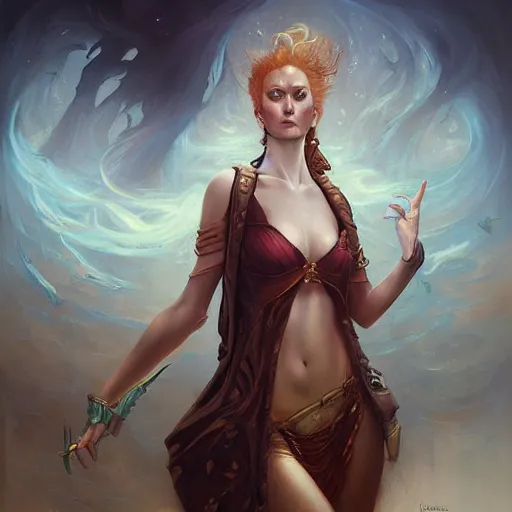 Prompt: a painting in the style of charlie bowater, and in the style of donato giancola, and in the style of peter mohrbacher. smooth, sharp focus, fantasy, semi - realism.