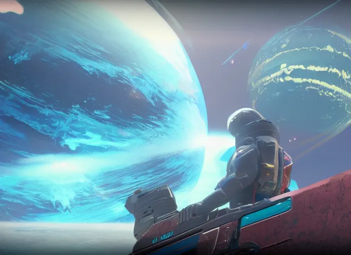 Image similar to neptune planet in Destiny 2, highly detailed 4k in-game screenshot leak datamine from reddit