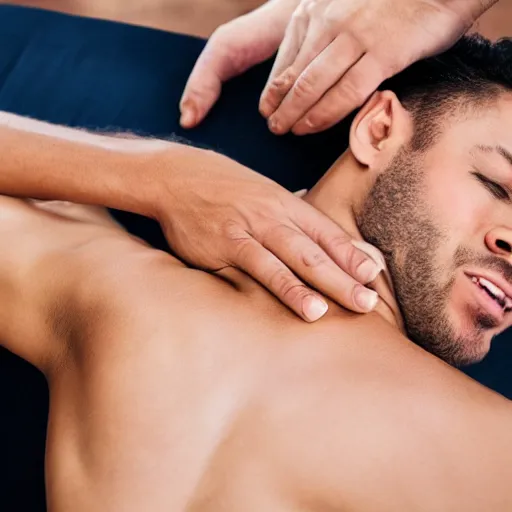 Image similar to man getting his armpits tickled by another man