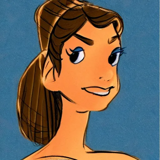 Prompt: milt kahl sketch of a cuban girl who looks like a squirrel as princess padme in star wars episode 3