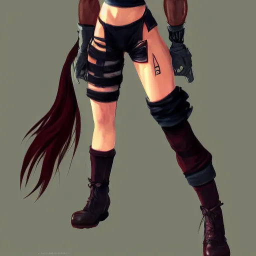 Prompt: full body shot of tifa lockhart, concept art on artstation