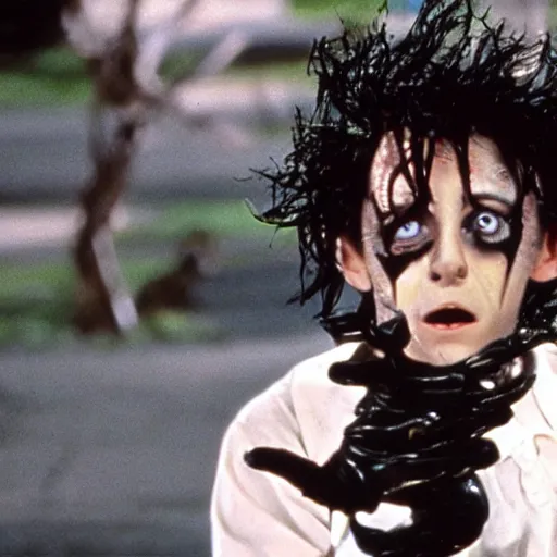 Image similar to a still of Edward ForkHands, in the film Edward Scissorhands