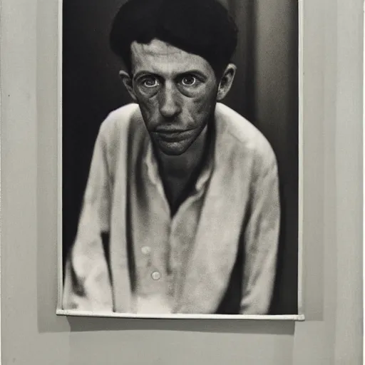 Prompt: portrait of a man by diane arbus, extremely fine derail