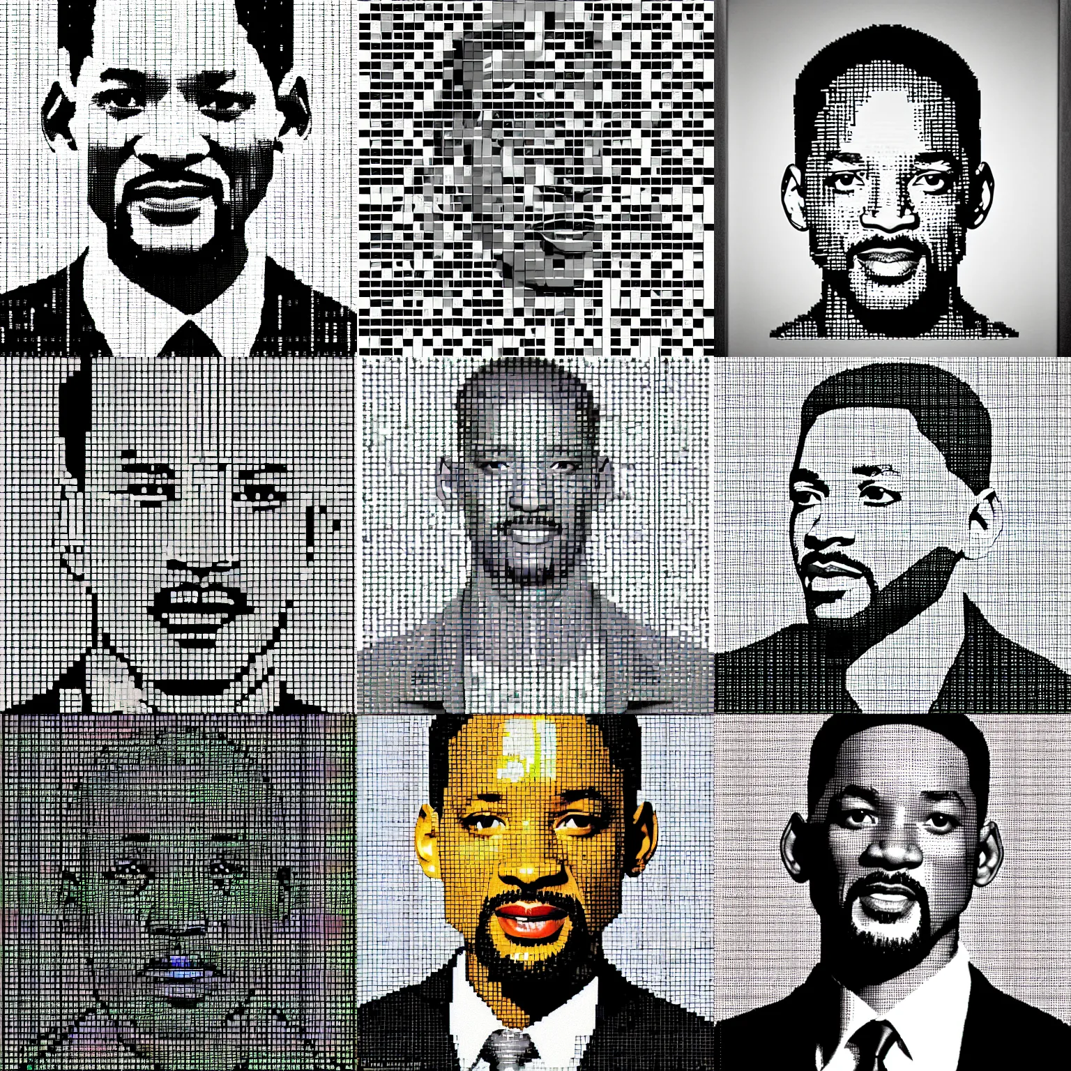 Prompt: Portrait of Will Smith in the style of ASCII art