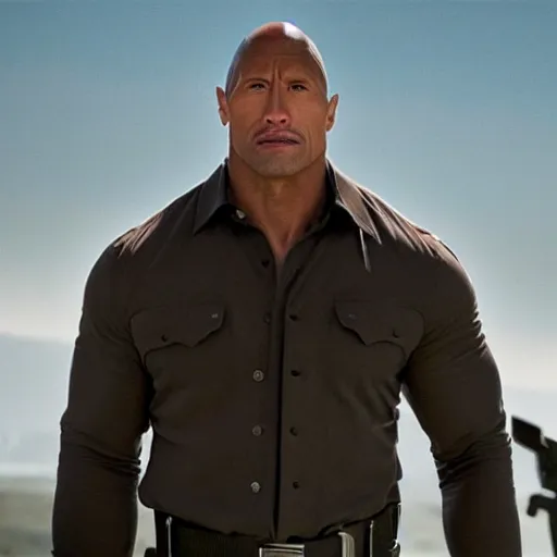 Prompt: Dwayne Johnson as FBI in movie directed by Christopher Nolan