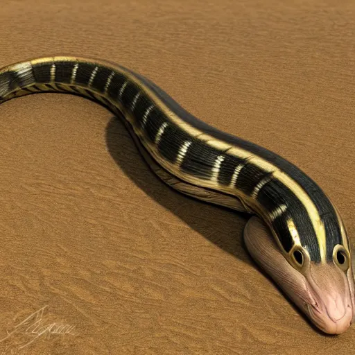 Image similar to egyptian cat snake in the pyramids desert HD photo superrealism 3d 8k resolution