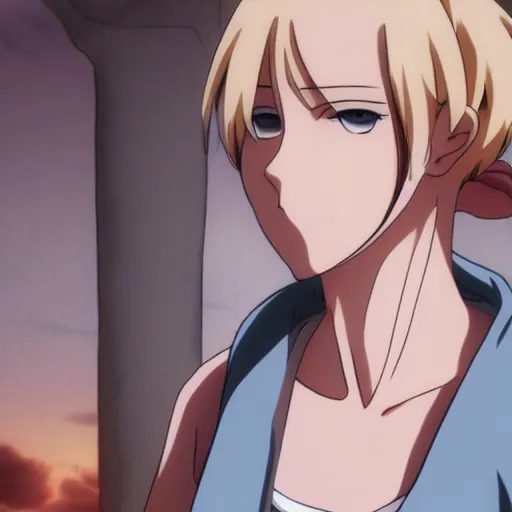 Prompt: the natural beauty of Annie Leonhart, female beauty, most beautiful anime characters, bloom