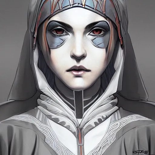 Image similar to germanic female, jedi master, wearing the traditional jedi robe, beautiful and uniquely odd looking, detailed symmetrical close up portrait, intricate complexity, in the style of artgerm and ilya kuvshinov, magic the gathering, star wars art