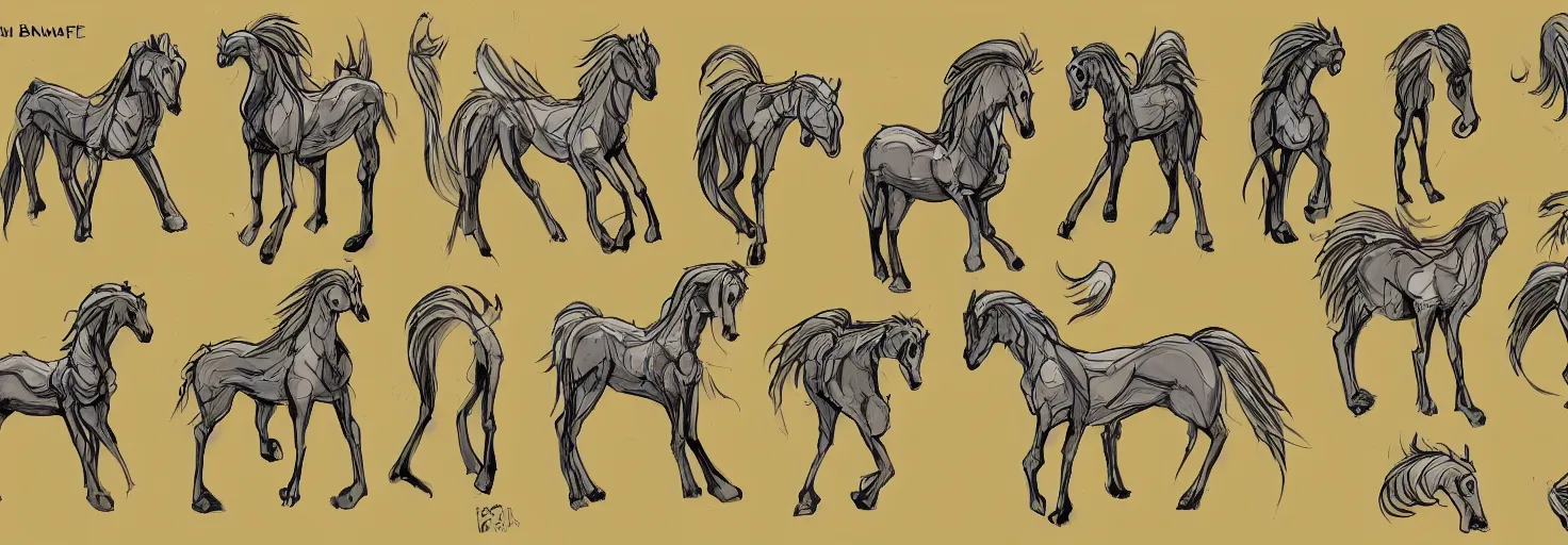 Image similar to banana horse character design sheet