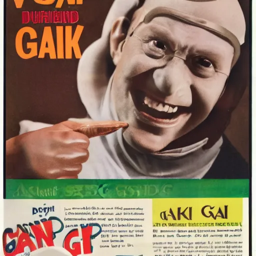 Image similar to advertisement for GAK, GAK advert