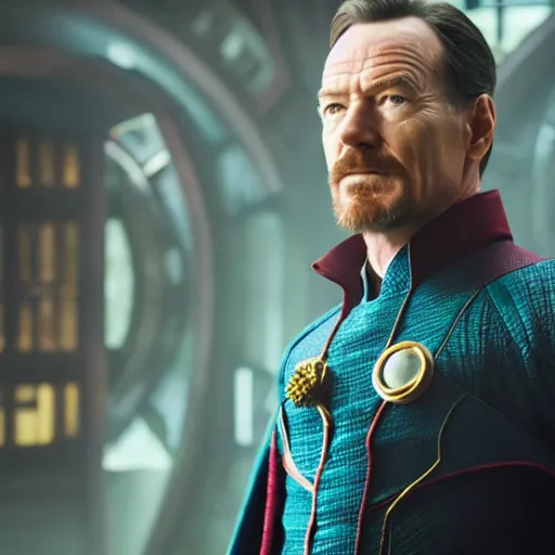 Prompt: a still of bryan cranston as doctor strange, hd 4 k photo