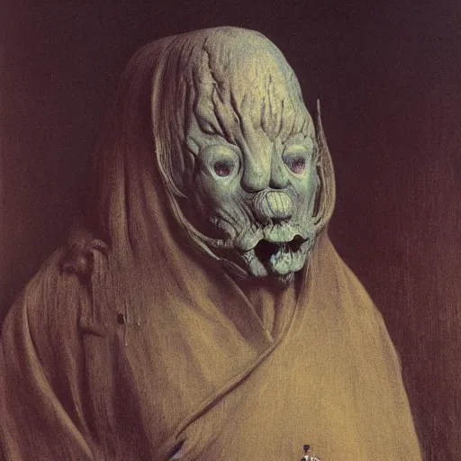 Prompt: style by millais, ( ( ( ( ( ( ( ( by beksinski ) ) ) ) ) ) ) ), portrait painting of victorian yokai, 8 k, highly detailed,