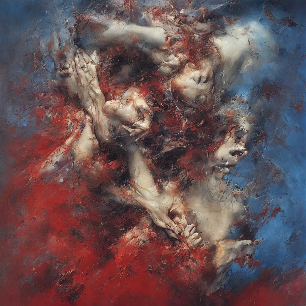 Image similar to gestures composition abstract, magical, realism, by seveso, asencio, zdzislaw beksinski, kieth thomsen