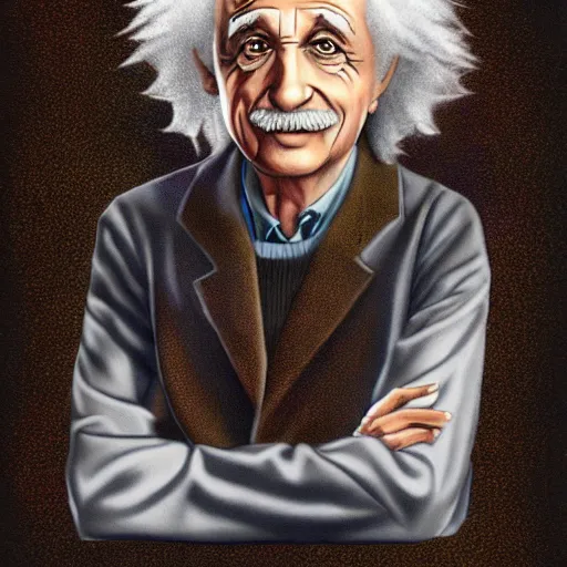 Prompt: anime einstein portrait