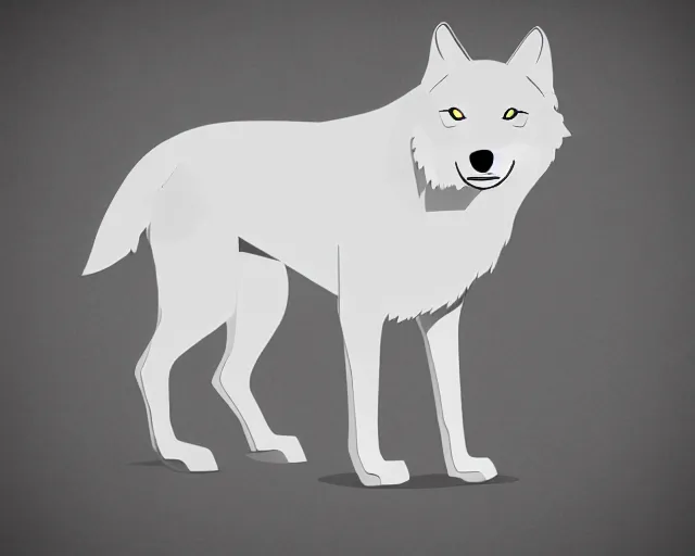 Image similar to professional digital art of a full-body outline of a wolf, very simple, all white with black lines, high quality, HD, 8K,