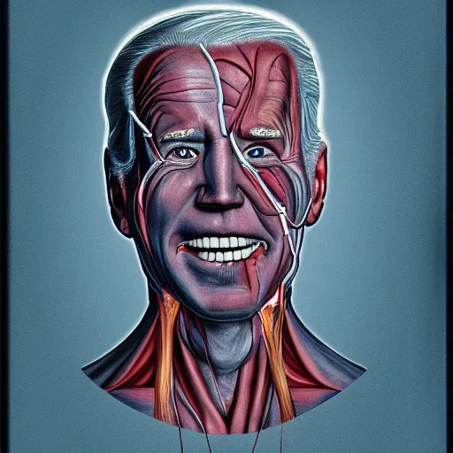 Prompt: anatomical diagram of a dissection of Joe Biden, by Barlowe