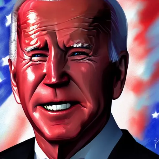 Image similar to concept art of joe biden by jama jurabaev, brush hard, artstation, high quality, brush stroke