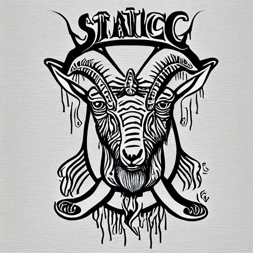 Image similar to satanic goat line art, graphic tees