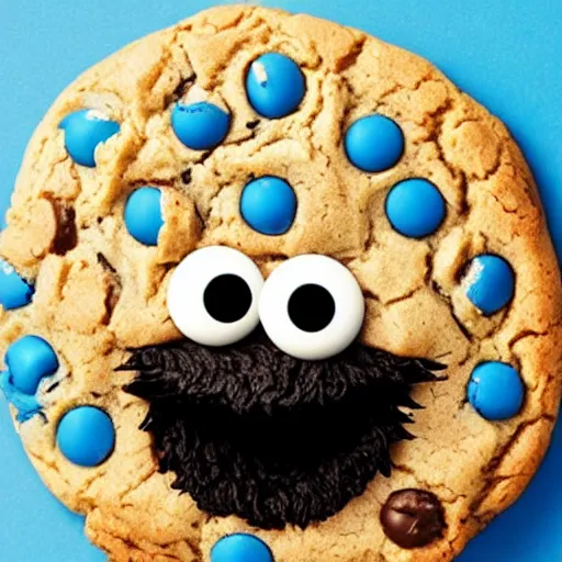 Prompt: cookie monster eating cookies