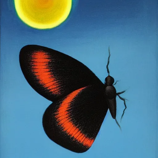a blackmothsuperrainbow by Raphael, Hopper, and Stable Diffusion