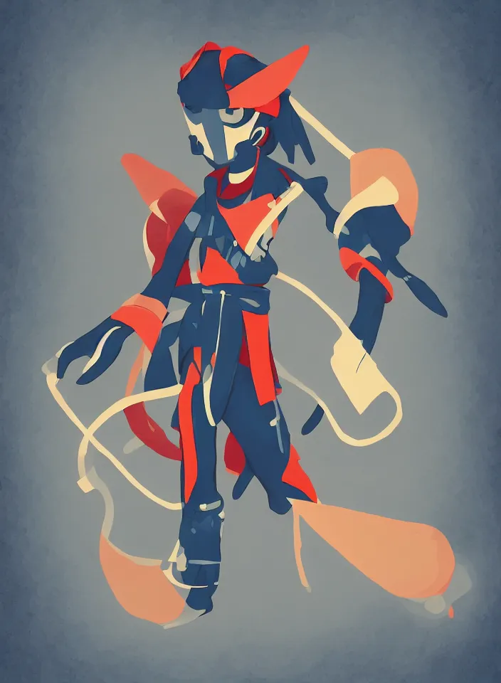 Image similar to digital painting of a ninja shaman, modern minimal outfit, in the style of syd mead, jeremy cowart, concept art in the style of megaman x zero