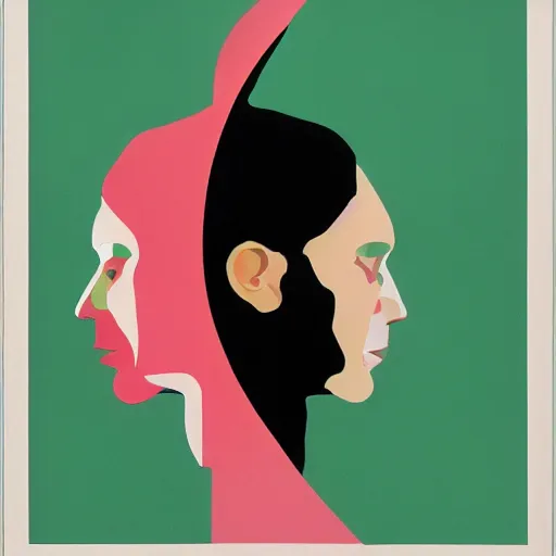 Prompt: portrait graphic design by milton glaser