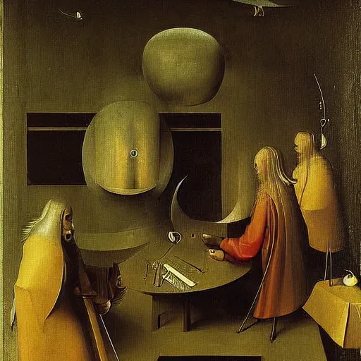 Prompt: A computer art. A rip in spacetime. Did this device in his hand open a portal to another dimension or reality?! still life by Hieronymus Bosch, by József Rippl-Rónai expressive