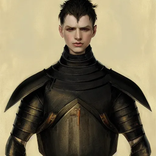 Prompt: character design, portrait of a attractive male with pale skin, long black hair and proeminent cheekbones, medieval, armor, painting by wlop, nixeu and greg rutkowski, beautiful, semirealism, artstation, octane render, sharpness, 8 k, golden ratio