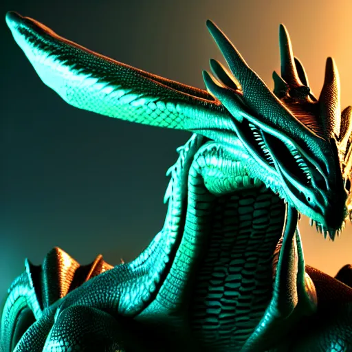 Image similar to a dragon as an ophidian alien, photorealistic 3D octane render, unreal engine, coherent like Dall-E 2