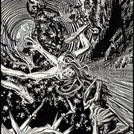 Prompt: art by virgil finlay