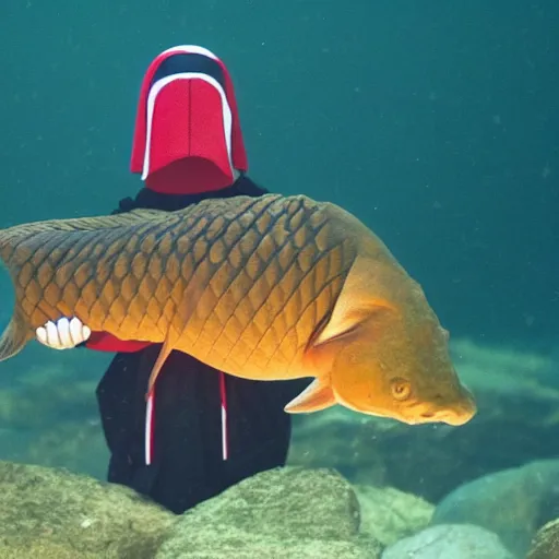 Prompt: a carp as a Sith Lord