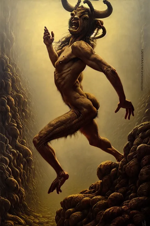 Image similar to satyr dance by anna podedworna, ayami kojima, greg rutkowski, giger, maxim verehin