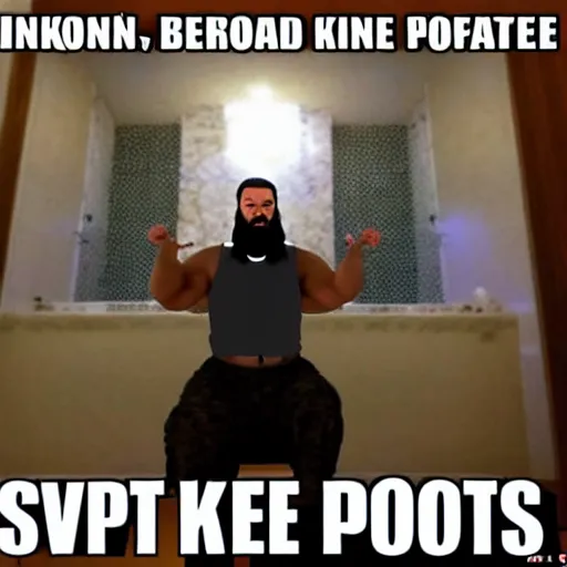 Image similar to bearded king squats over his throne and poops an enormous amount while onlookers praise him