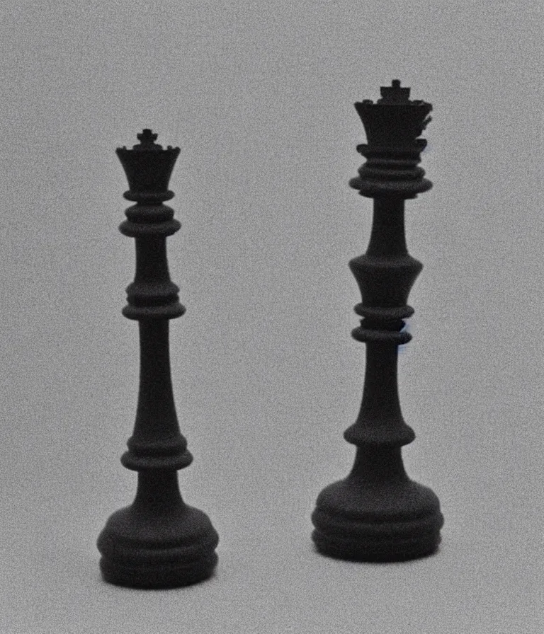 Prompt: minimal realistic textured chess - piece readymade by marcel duchamp in a museum, color bleed, light leak, marcel duchamp, man ray, hito steyerl, saadane afif