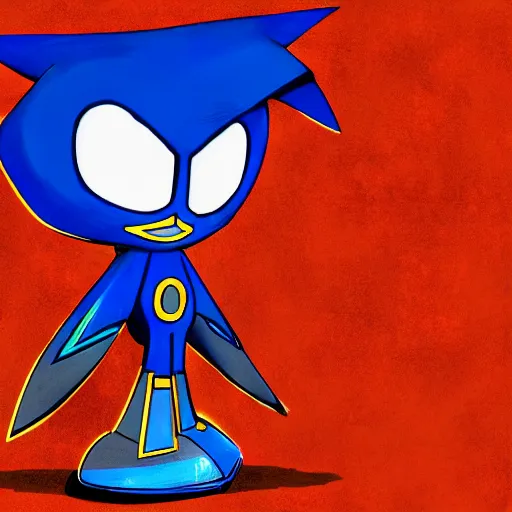 metal sonic, digital painting, expressionistic