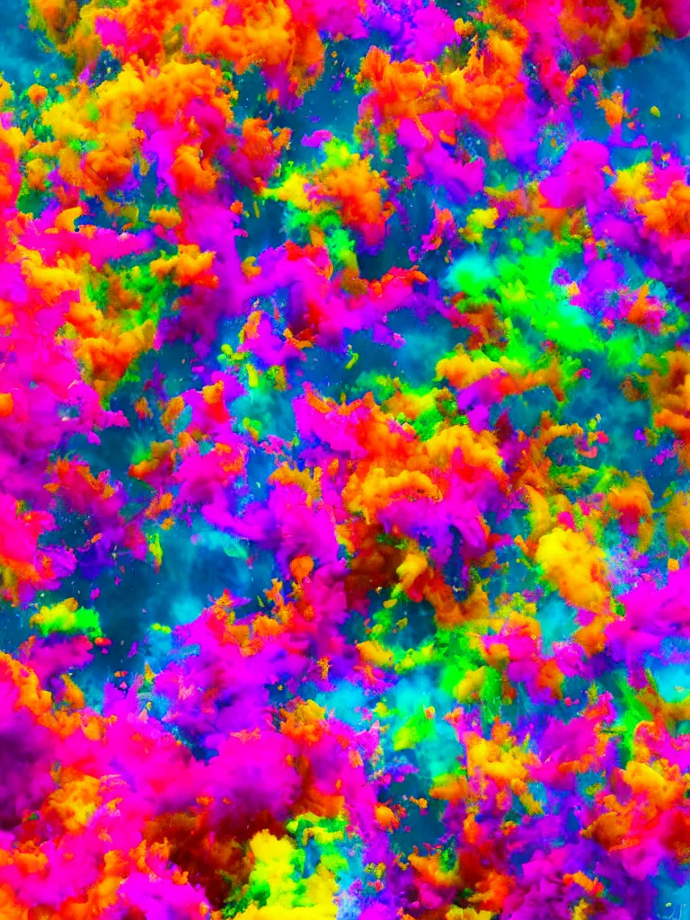 Image similar to a colorful explosion, color splashes