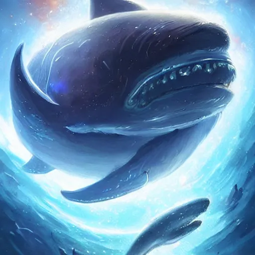 Prompt: eyes! eyes! space magical whale with multiple eyes, eyes!, eyes!, eyes!, eyes!, eyes!, eyes, galaxy whale, epic fantasy style art, galaxy theme, by Greg Rutkowski, hearthstone style art, 99% artistic