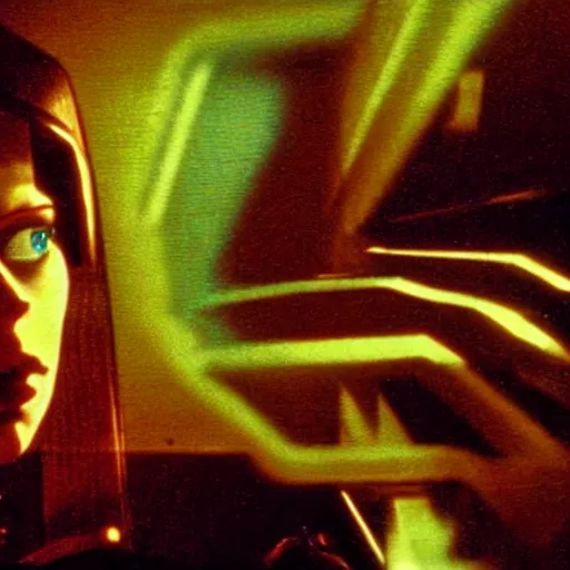 Prompt: movie still of a cool cyborg, cinematic composition, cinematic light, by dario argento