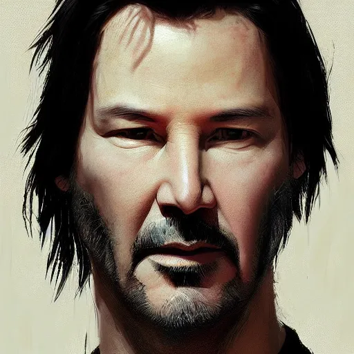 Prompt: keanu reeves as a fish, closeup portrait by greg rutkowski, realistic face, digital art,