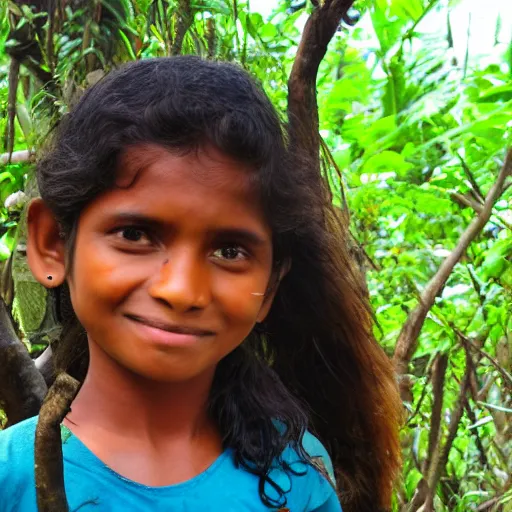 Prompt: sri lankan jungle girl photo