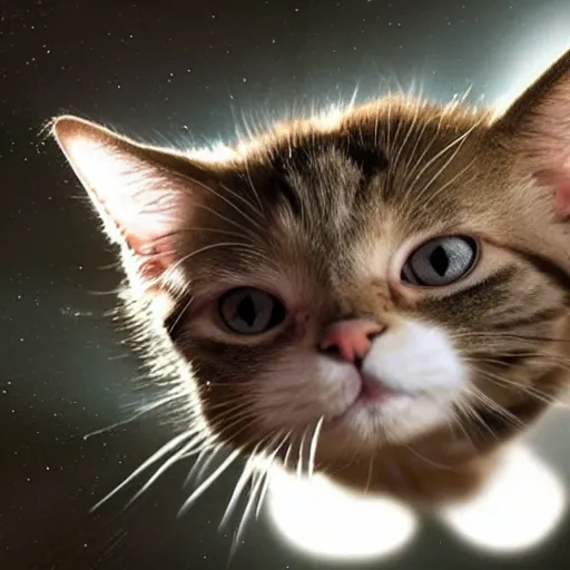 Prompt: a cat being abducted by aliens