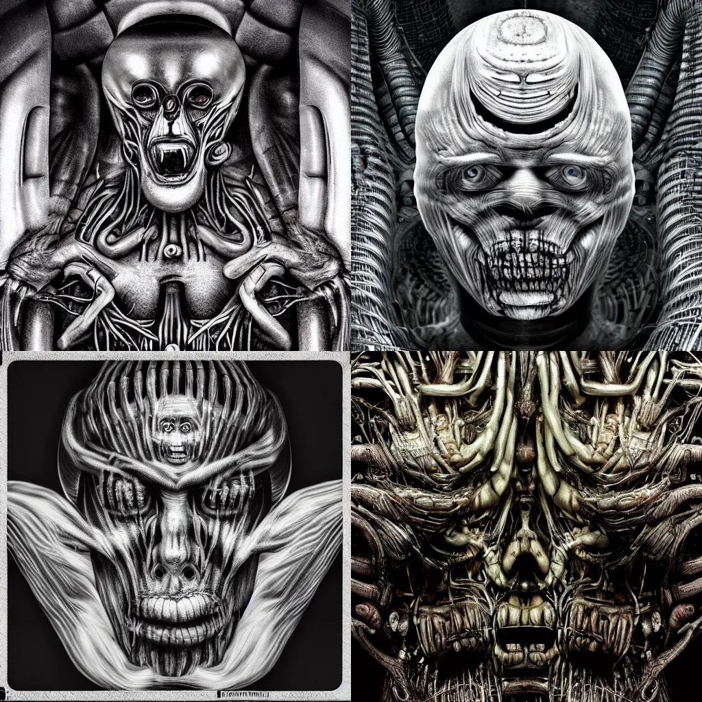 Prompt: World leaders summit in the style of hr giger. Photography