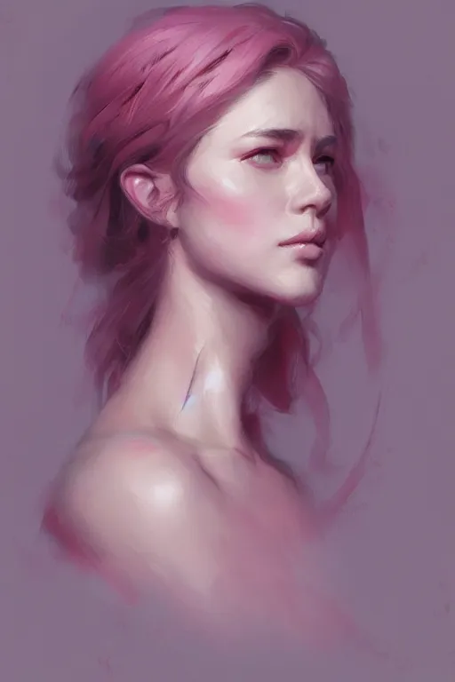 Image similar to portrait, soft, pink, artgerm and and greg rutkowski, trending on artstation